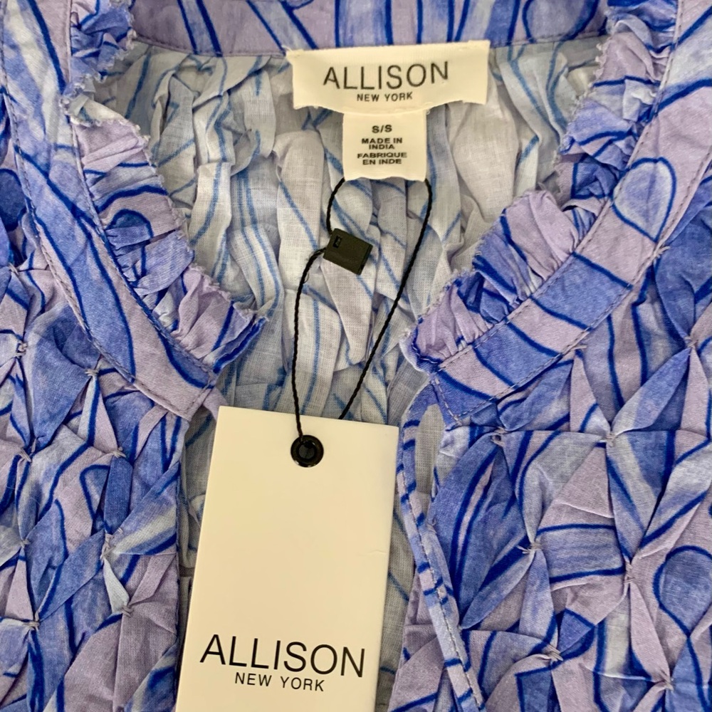 Women's Allison Blue Ruffle Top